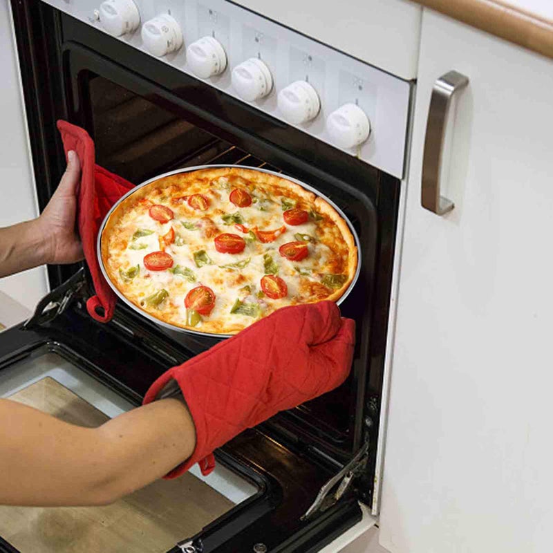 TeamFar Pizza Pan, 10 inch Pizza Pans Pizza Tray Stainless Steel for Oven Baking, Non Toxic & Healthy, Heavy Duty & Dishwasher Safe - Set of 4 - Image 5
